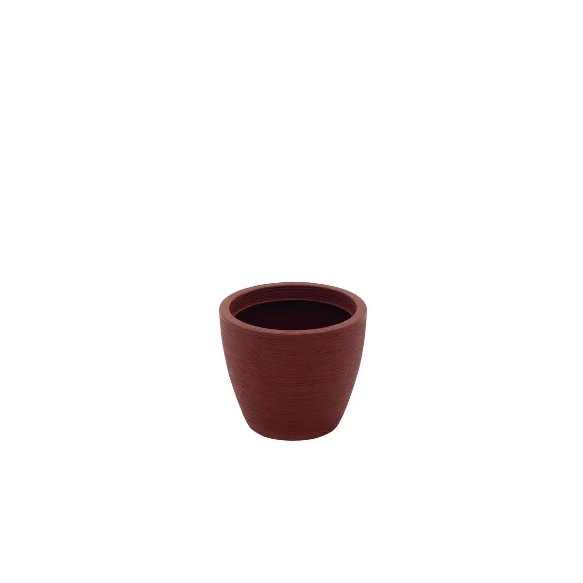 Tramontina Asteca planter Flower Vase in concrete-colored with Dish 24cm Colour Brown