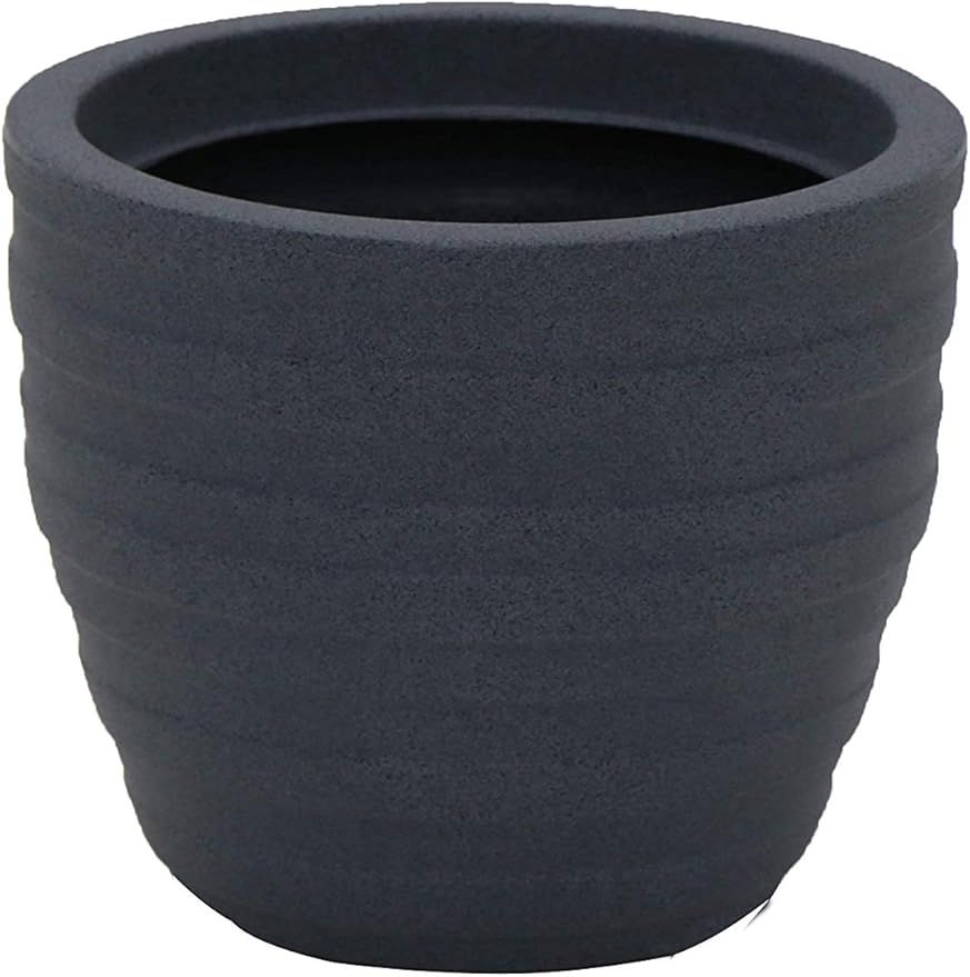 Tramontina Inca Plant Pot, Plastic Planter, Taupe, Diameter 28.5 x Height 24 cm, Volume 9 L Star Granite