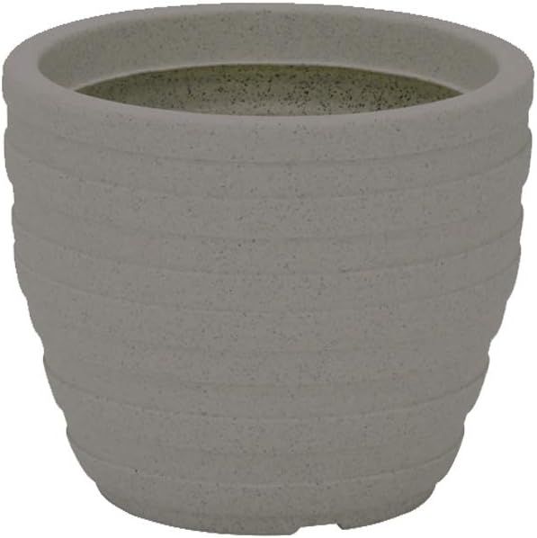 Tramontina Inca Plant Pot, Plastic Planter, Taupe, Diameter 38 x Height 32 cm, Volume 26 L Colour Concrete