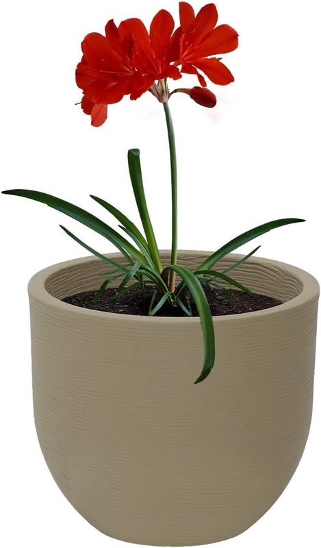 Tramontina 92766-110 Laos Plant Pot Plastic Planter Anthracite Diameter 33 x Height 28 cm Volume 14 litres, 28cm, Sand Grantite