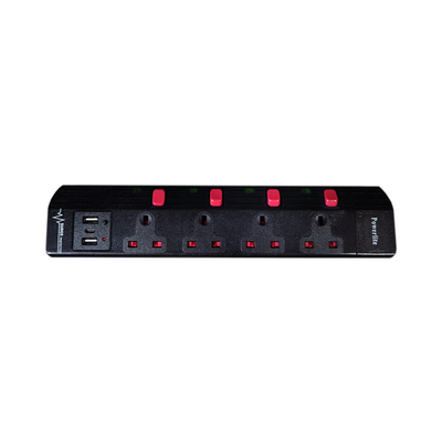 Powerlite 4WayExtension Socket With 2XUSB-A &amp; 1XUSB-C 22728