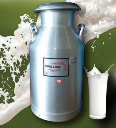 Kaluworks Lion Aluminium Milk Can with Tall Neck - 50 Litres