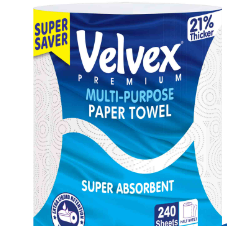 Velvex Kitchen Towel Jumbo Wht 240S
