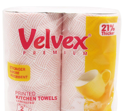 Velvex Printed Kitchen Towelss X 2