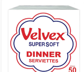 Velvex Napkin White Elegance 50 sheets