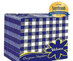 VELVEX SERVIETTES BLUE DESIGN