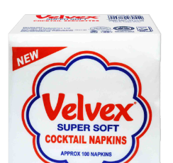 Velvex Napkin White Cocktail 100 sheets
