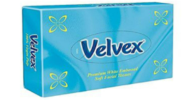 Velvex F/Tissue Emb. Blue Box 80&#39;S