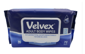 VELVEX ADULT BODY WIPES 72S