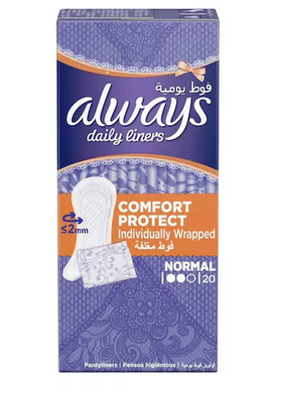Kotex Everyday Panytliners Normal 20 Pieces