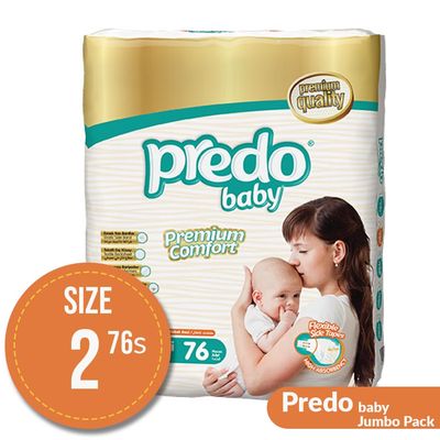 Predo Baby Diapers Size 2 Jumbo Pack Mini 76’s  3 – 6kg