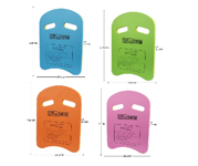 U Shape Kickboard, 44.5x29.5x2.5cm, Blue, Green, Orange, Pink SC-KB8002