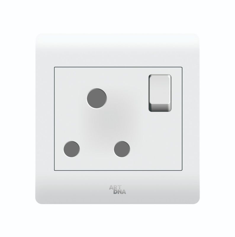 ART DNA A38-C17 ART 5A 3 Round Pin Socket With Switch (W)