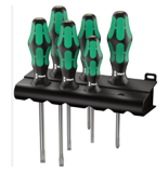 Wera 05105650001 334/6 Rack Screwdriver Set - Kraftform Plus Lasertip and Rack, 6 Pc - Slotted and Phillips