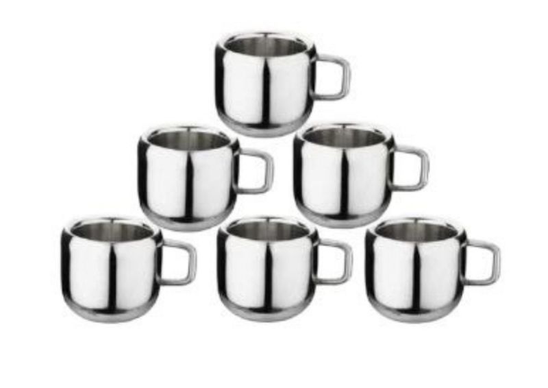 Signature stainless steel small cups 150ml 6pcs set