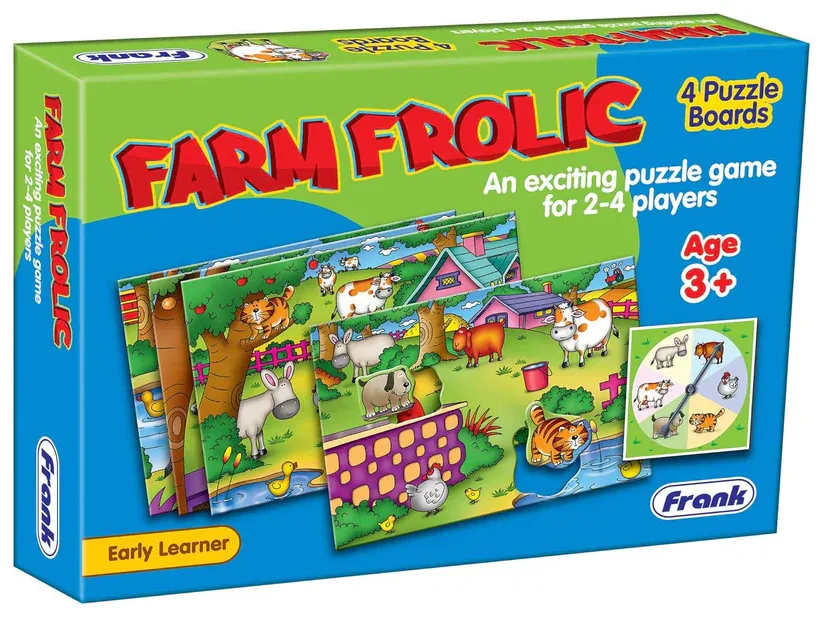Frank Farm Frolic Early Learner Educational Puzzle Set with Animal Images | Ages 3 &amp; Above 10103