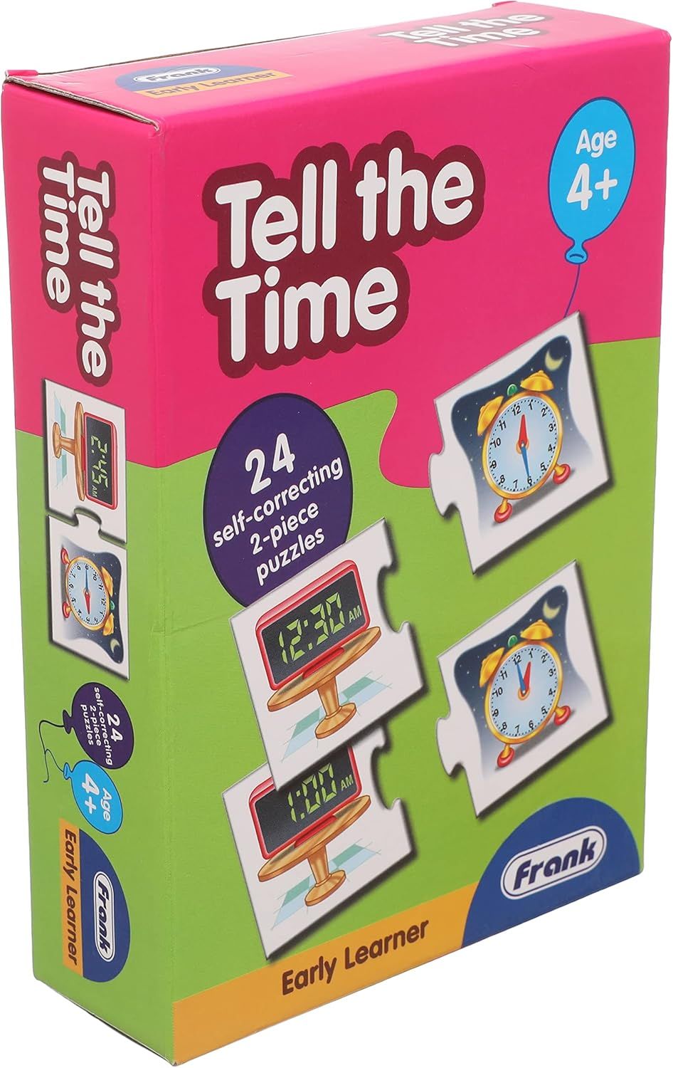 Frank Tell thr time 24 self correcting 2pcs puzzel +4y