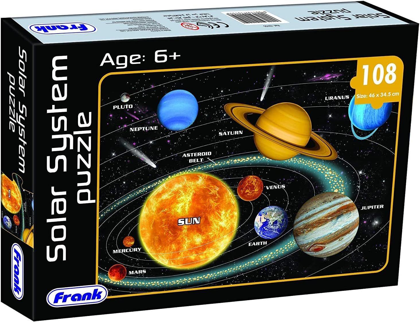 Frank Solar System Puzzle – 34.5 x 46 cm, 108 Pieces, Early Learner Large Educational Jigsaw Puzzle Set | Ages 6 &amp; Above | Educational Toys and Games