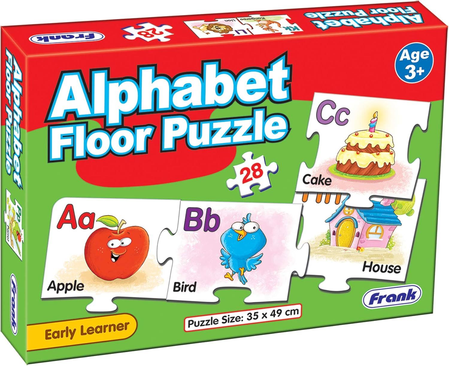 Frank Alphabet Floor Puzzle - 35 x 49 cm, 28 Pieces - Early Learner Large Educational Jigsaw Puzzle with Alphabets, Images | Ages 3 &amp; Above 10161