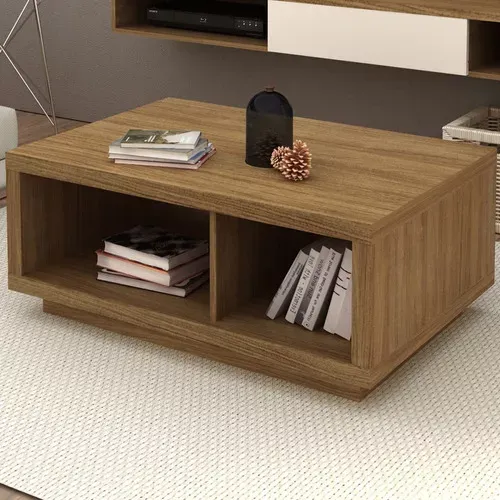 Tecnomobili MC2232.0002 Cappuccino Coffee Table with 2 Niches