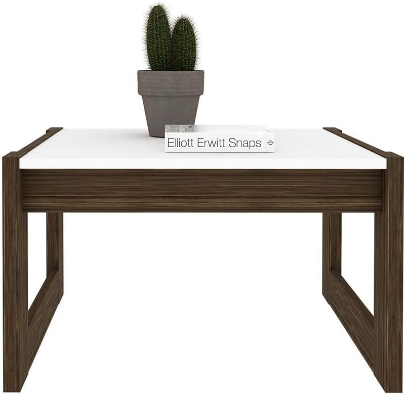 Tecnomobili Coffee Table, White/Walnut AZ1022.0001