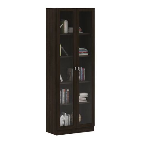 Tecnomobili Office Cabinet with 2 Glass Door, ME4115.0002 Tobacco