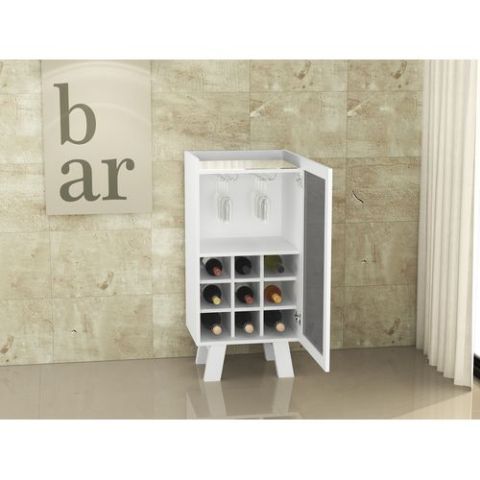 Tecno Mobili WINE RACK W/ GLASS DOOR - White BP AD5001.0001