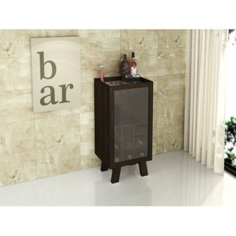 Tecno Mobili WINE RACK W/ GLASS DOOR - AD5001.0002 Tobacco