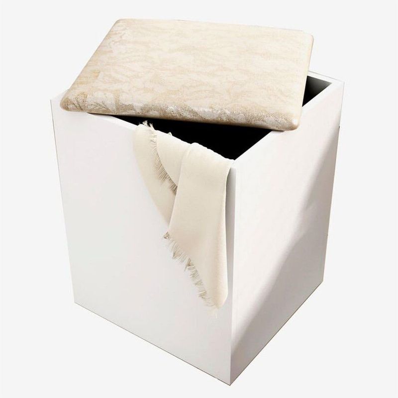 TecnoMobili MDP Pouf, White, H 38 x W 35 x D 49 cm, DIY PU2050.0003