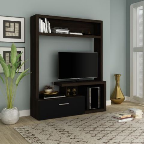 Tecnomobili E1700 ENTERTAINMENT UNIT - Brown &amp; Black