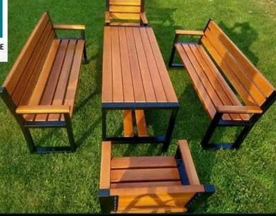 Home Garden 5-Piece Mahogany Patio Set with Bench and Chair Seating
