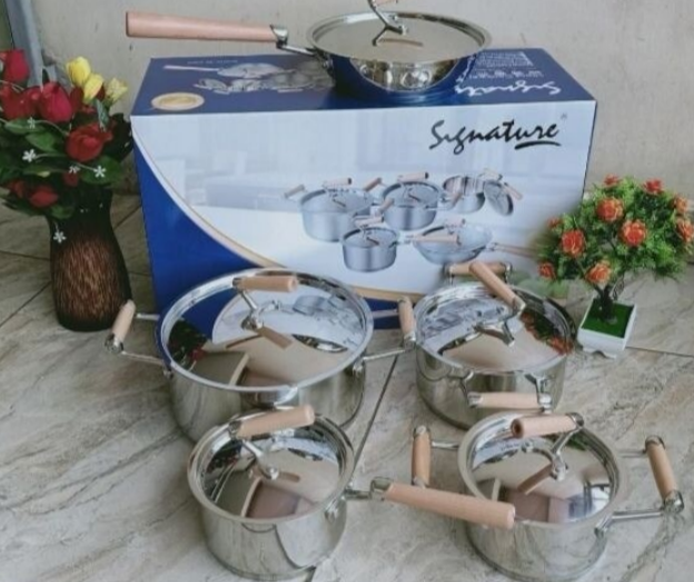 Signature 10pcs induction base cookware set with stainless steel lid MX2