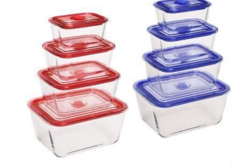 Signature Heat Resistant 4pcs Borosilicate Glass Storage Bowls With Lid SG-HBLR4