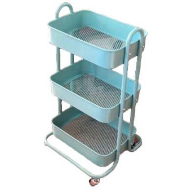 Signature KT003 Metal Rack Multipurpose Trolley size 42x29x83cm BLUE