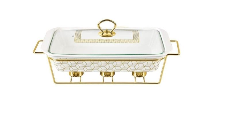 Signature SG-CX-2510 13 (18 Ltr) Rectangle Porcelain Casserole with Warmer Rack