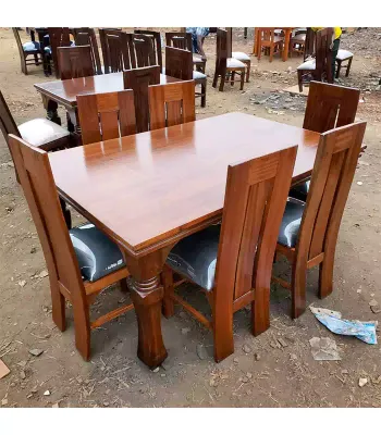 Solid Mahogany Dining Table Set with 4 Chairs