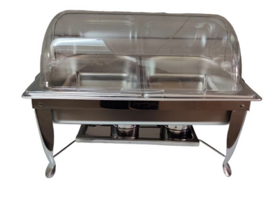 Signature 9.0 Ltr Cheffing Dish with Folding Legs and Plastic Cover Double Compartment  CS-WH-533B