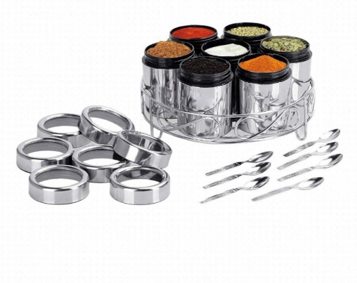 Signature 6 Jars Masala &amp; Dry Fruits Box with Wire Stand