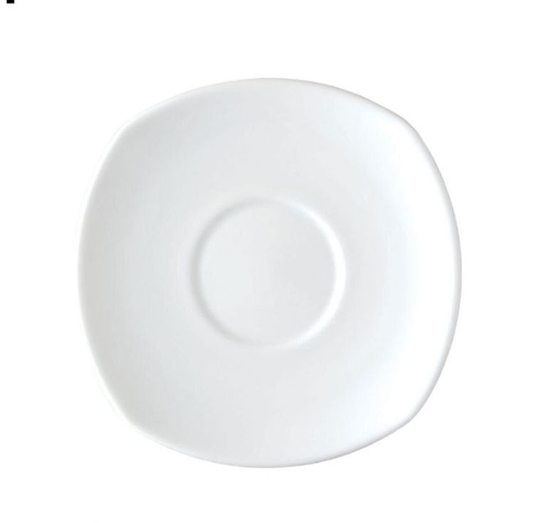 Signature Square Saucers White Plain 6pcs set