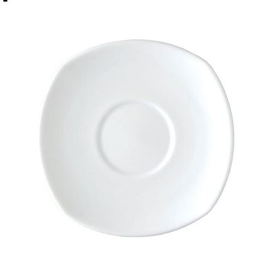 Signature Square Saucers White Plain 6pcs set