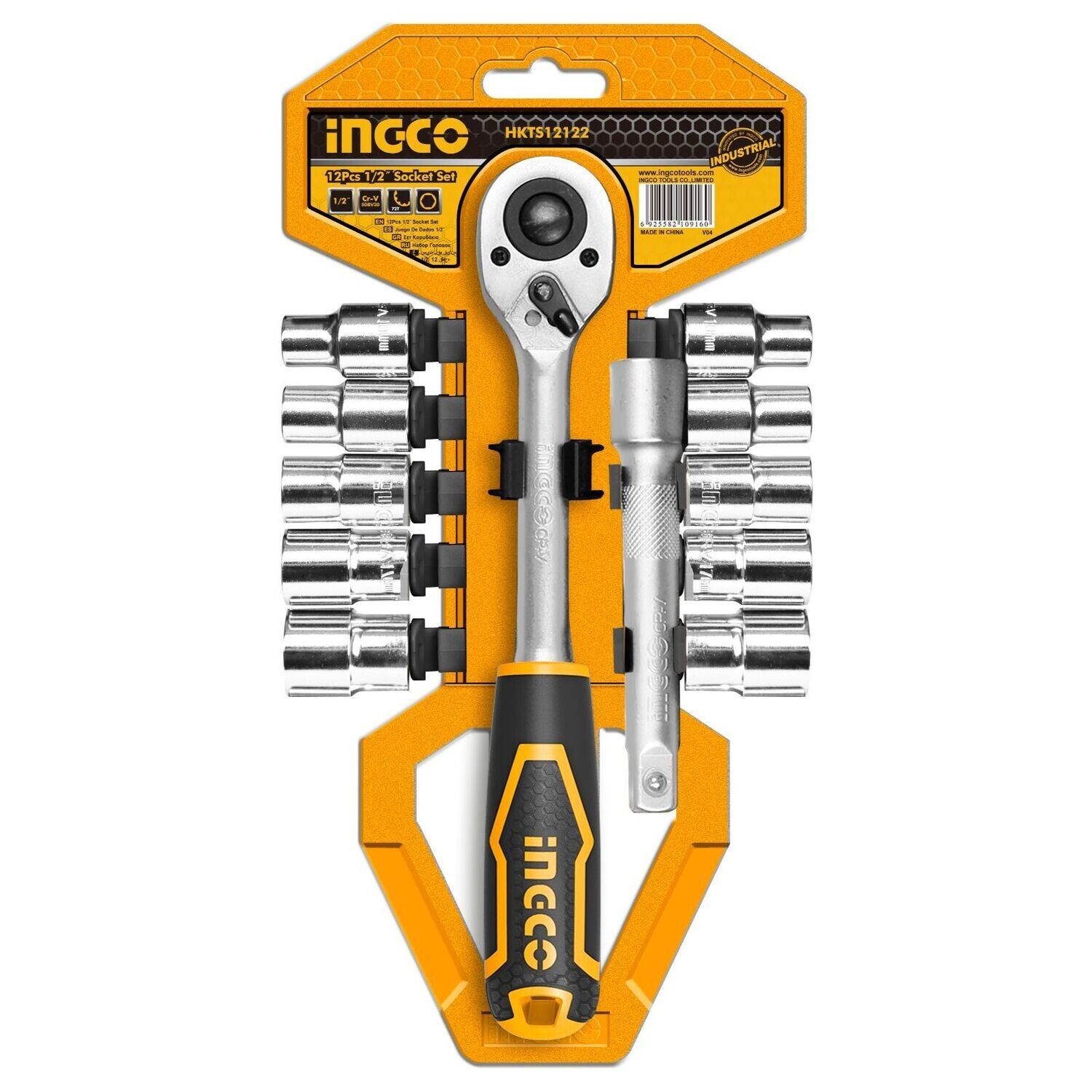 Ingco HKTS12122 12 Pcs 1/2&quot; socket set