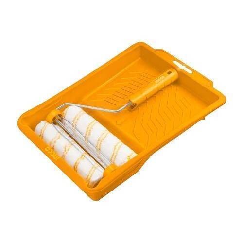 Ingco HKTCB042306 4 in 1 Cylinder Paint Roller with Tray Set 9&quot; (Micro Fibre)
