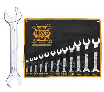 Ingco HKSPA2142 Double open end spanner set packed in canvas bag