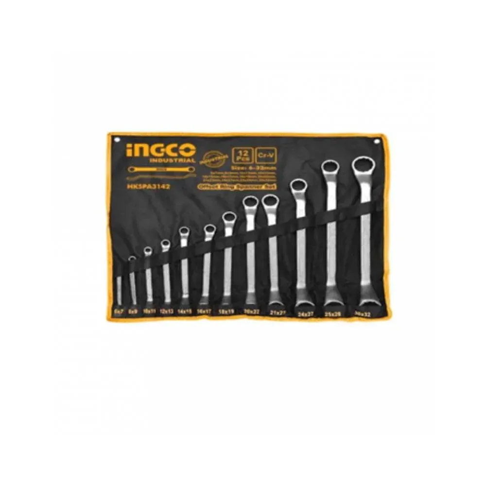 Ingco HKSPA3142 Offset Ring Spanner Set - 12-Piece Set