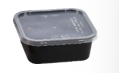 Super Touch black microwavable container square 350ml with clear PP lid 25pcs pack STPL178