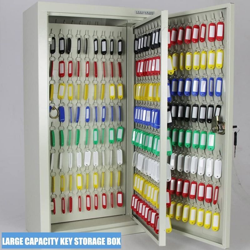 Key Lock Box 100 Keys with Key Tags - Metal - Model K300-100 (300 x 240 x 75 mm)