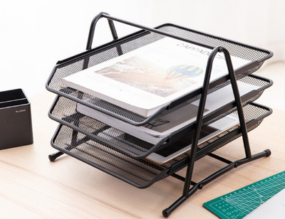 DELI 3-Tier Mesh Desk Organizer (Black) E9181