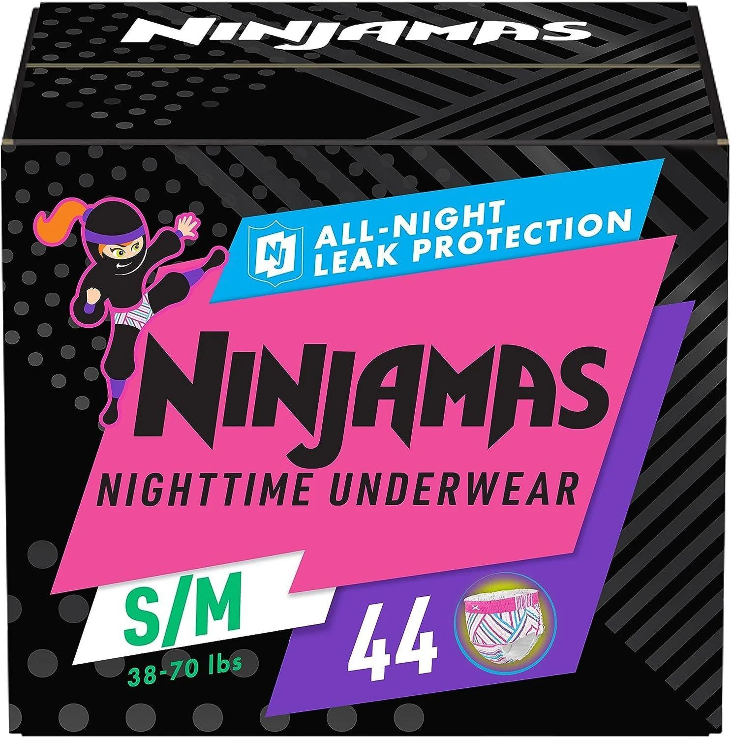 Ninjamas Nighttime Bedwetting Underwear for Girls comes