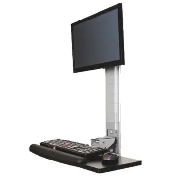 EBCO ​Computer Stands: Wall Station -  Compact - (including track) - Anthracite COMS-2