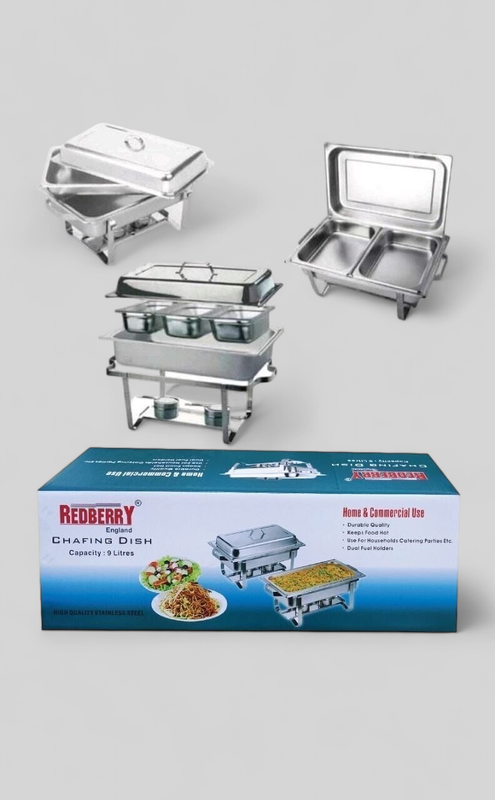 Redberry heavy duty chaffing dish 9L 2 compartments. Food warmer. Insert spares sold at Anko Retail